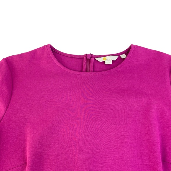Boden Ruched Front Column Long Sleeve Midi Dress in Fuschia - Picture 4 of 8